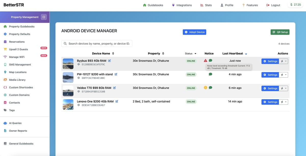 BetterSTR Companion remote device management dashboard